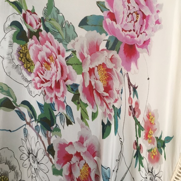 Johnny Was JW Floral Crochet Trim Boho Poncho - Picture 3 of 6